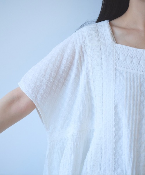 yuni(ユニ )の「△Flower JQ×lace blouse(シャツ/ブラウス・レディース・ホワイト/ブラック・FREE)」の10枚目の写真