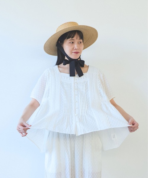 yuni(ユニ )の「△Flower JQ×lace blouse(シャツ/ブラウス・レディース・ホワイト/ブラック・FREE)」の7枚目の写真