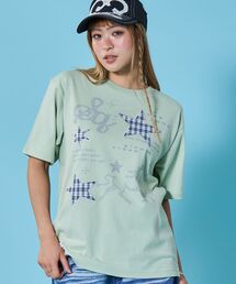 SEQUENZ（シークエンズ）の「※WEB限定 / ワッペン×チェック / モチーフデザイン半袖Tシャツ / sqnz motif applique tee（Tシャツ/カットソー）」