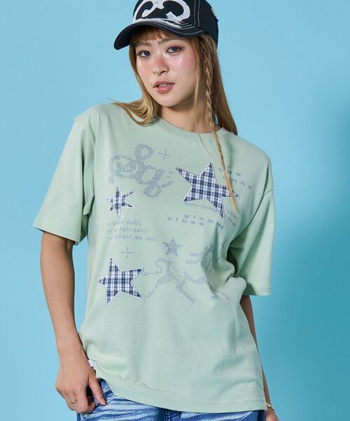 SEQUENZ(シークエンズ)の「※WEB限定 / ワッペン×チェック / モチーフデザイン半袖Tシャツ / sqnz motif applique tee(Tシャツ/カットソー・レディース・ホワイト/ブラック/ミント/レモンイエロー・SMALL/MEDIUM)」の3枚目の写真