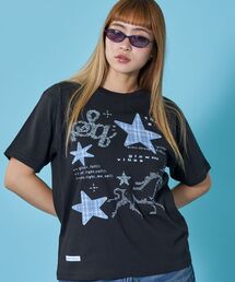 ※WEB限定 / ワッペン×チェック / モチーフデザイン半袖Tシャツ / sqnz motif applique tee
