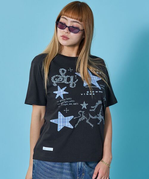 SEQUENZ(シークエンズ)の「※WEB限定 / ワッペン×チェック / モチーフデザイン半袖Tシャツ / sqnz motif applique tee(Tシャツ/カットソー・レディース・ホワイト/ブラック/ミント/レモンイエロー・SMALL/MEDIUM)」の21枚目の写真