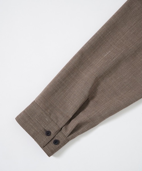 STUDIOUS（ステュディオス）の「【STUDIOUS】Linenｗool Cupra Shirts（シャツ/ブラウス・メンズ・ブラウン/ベージュ・1/2）」の10枚目の写真