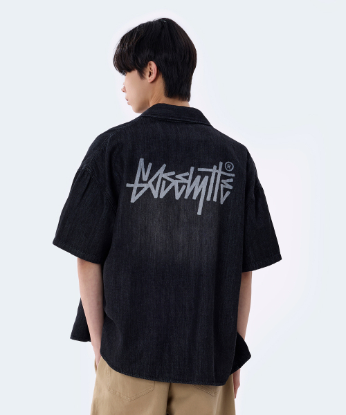 YOSEMITE(ヨセミティ)の「ロゴパッチデニム半袖シャツダストブラックYS-7Y02(シャツ/ブラウス・レディース・ブラック・MEDIUM/LARGE)」の4枚目の写真