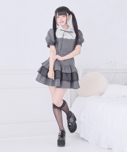 Pal elfy(パルエルフィー)の「リボン付きドットチュールティアードワンピース(ワンピース・レディース・ブラウン系その他/グレー/杢グレー/ブラック/ブラック系その他・フリー)」の18枚目の写真