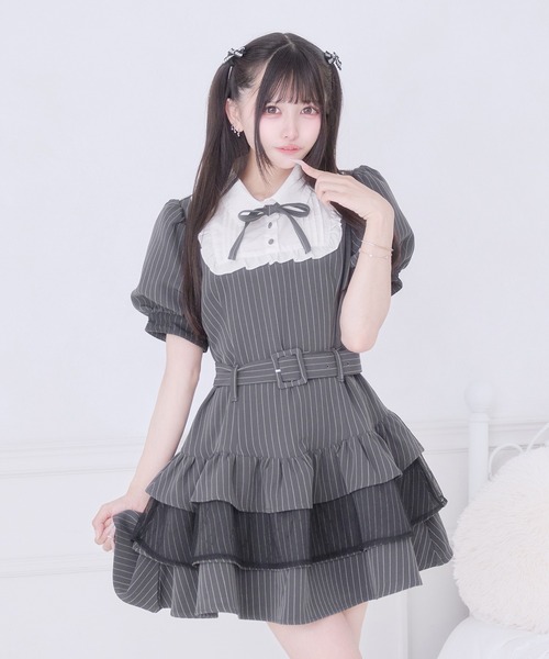 Pal elfy(パルエルフィー)の「リボン付きドットチュールティアードワンピース(ワンピース・レディース・ブラウン系その他/グレー/杢グレー/ブラック/ブラック系その他・フリー)」の15枚目の写真