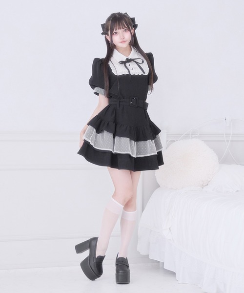 Pal elfy(パルエルフィー)の「リボン付きドットチュールティアードワンピース(ワンピース・レディース・ブラウン系その他/グレー/杢グレー/ブラック/ブラック系その他・フリー)」の11枚目の写真