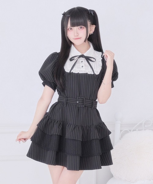 Pal elfy(パルエルフィー)の「リボン付きドットチュールティアードワンピース(ワンピース・レディース・ブラウン系その他/グレー/杢グレー/ブラック/ブラック系その他・フリー)」の6枚目の写真