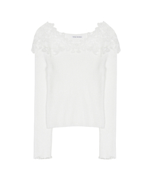 LACE OFF-SHOULDER TOP_WHITE