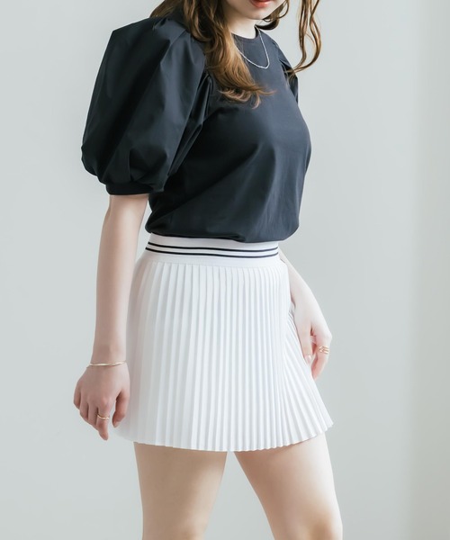 THE NORTH FACE(ザノースフェイス)の「日本未展開モデル THE NORTH FACE ザ・ノースフェイス WHITE LABEL ホワイトレーベル W'S PLEATY SKIRT インナー付きプリーツミニスカート(スカート・レディース・ホワイト/ブラック・L/M)」の2枚目の写真
