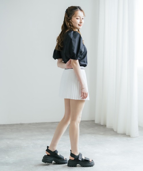 THE NORTH FACE(ザノースフェイス)の「日本未展開モデル THE NORTH FACE ザ・ノースフェイス WHITE LABEL ホワイトレーベル W'S PLEATY SKIRT インナー付きプリーツミニスカート(スカート・レディース・ホワイト/ブラック・L/M)」の8枚目の写真