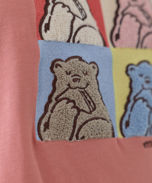 cross marche(クロスマルシェ)の「【サンドイッチハウスメルヘン】サガラ刺繍アートメルるん♪半袖Tシャツ(Tシャツ/カットソー・レディース・チャコール/ピンク・M/LL/L)」の6枚目の写真