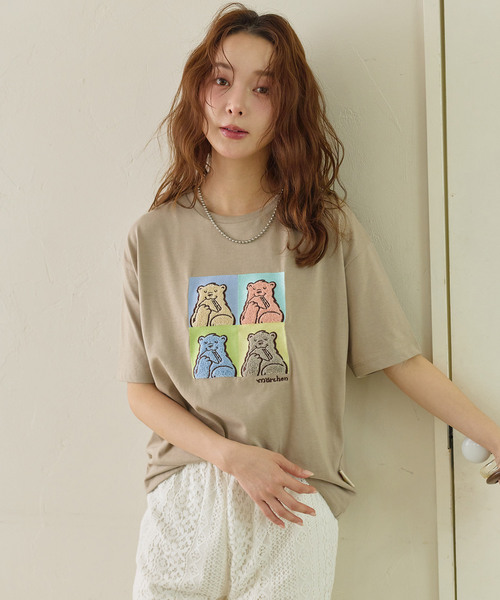 cross marche(クロスマルシェ)の「【サンドイッチハウスメルヘン】サガラ刺繍アートメルるん♪半袖Tシャツ(Tシャツ/カットソー・レディース・チャコール/ピンク・M/LL/L)」の17枚目の写真