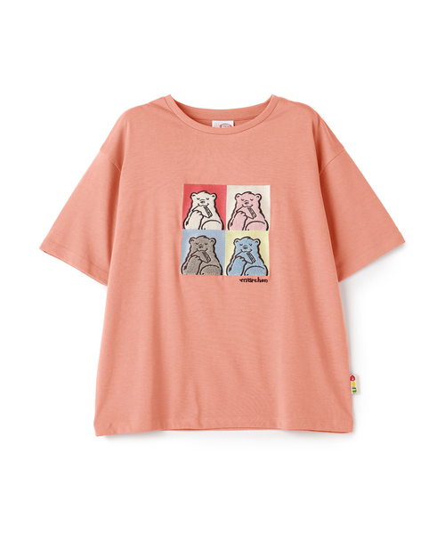 cross marche(クロスマルシェ)の「【サンドイッチハウスメルヘン】サガラ刺繍アートメルるん♪半袖Tシャツ(Tシャツ/カットソー・レディース・チャコール/ピンク・M/LL/L)」の22枚目の写真