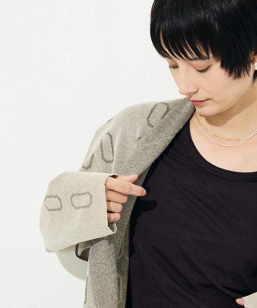KEY TIMEZ（キータイムズ）の「[KEY TIMEZ/キータイムズ]ファインキュプラジャージートップス（Tシャツ/カットソー・レディース・ブラウン/ホワイト・2/1）」の11枚目の写真