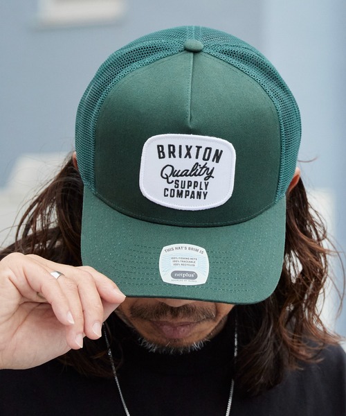 BRIXTON(ブリクストン)の「BRIXTON/ブリクストン HUBAL C NP MP TRUCKER HAT メッシュキャップ トラッカーキャップ カーブバイザー 5パネル 吸湿 スナップバック メンズ ユニセックス 2026年 夏 夏服(キャップ・メンズ・ブラック/グリーン・FREE)」の2枚目の写真
