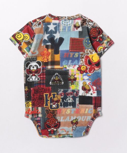 HYSTERIC MINI(ヒステリックミニ)の「MESSY PATCHWORK 総柄 半袖ロンパース(ロンパース・キッズ・インディゴブルー・80/70)」の2枚目の写真