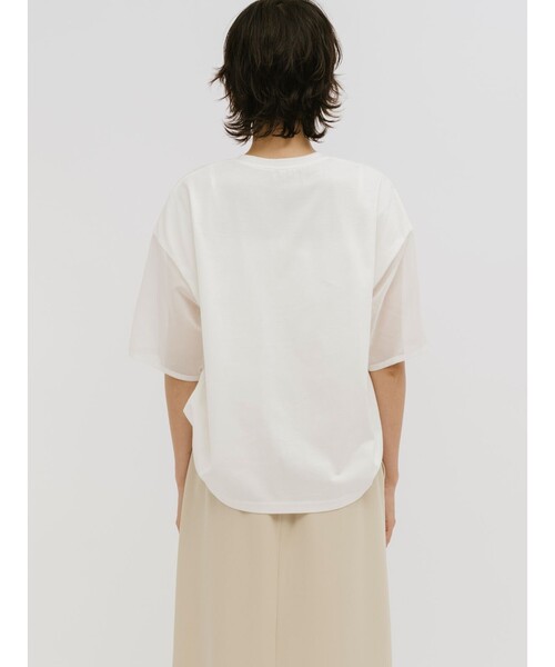 MIDIUMISOLID(ミディウミソリッド)の「MIDIUMISOLID for Ladies シアースリーブスキッパープルオーバー(Tシャツ/カットソー・レディース・ネイビー/ブラウン/オフホワイト/ブラック・FREE)」の11枚目の写真