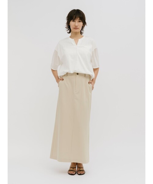 MIDIUMISOLID(ミディウミソリッド)の「MIDIUMISOLID for Ladies シアースリーブスキッパープルオーバー(Tシャツ/カットソー・レディース・ネイビー/ブラウン/オフホワイト/ブラック・FREE)」の12枚目の写真