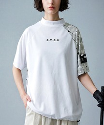 【STCH】吸汗速乾 モックネック ゴルフボール柄 トップス