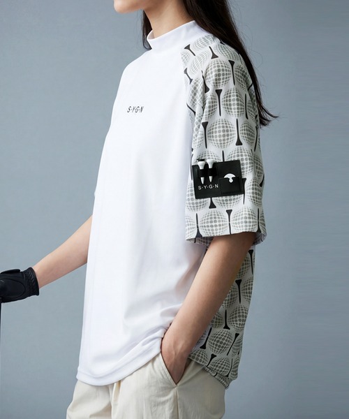 antiqua(アンティカ)の「【STCH】吸汗速乾 モックネック ゴルフボール柄 トップス(その他トップス・レディース・ブラック/ホワイト・ML/LXL)」の10枚目の写真