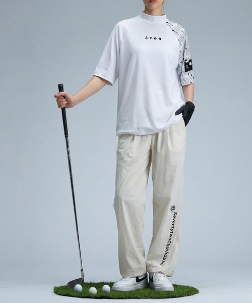 antiqua(アンティカ)の「【STCH】吸汗速乾 モックネック ゴルフボール柄 トップス(その他トップス・レディース・ブラック/ホワイト・ML/LXL)」の11枚目の写真
