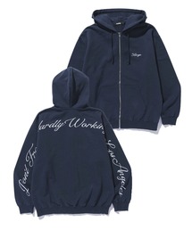 【一部WEB限定】CURSIVE ZIP UP HOODED SWEATSHIRT