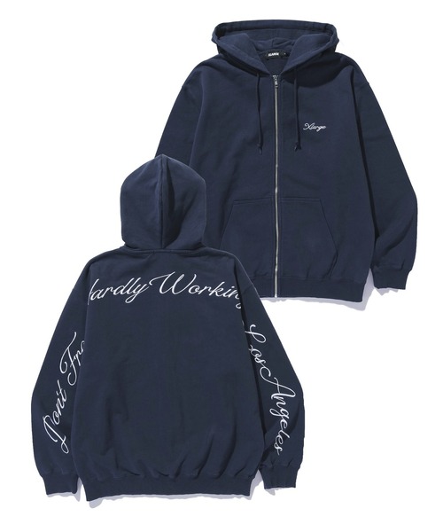 一部WEB限定】CURSIVE ZIP UP HOODED SWEATSHIRT（パーカー）｜XLARGE