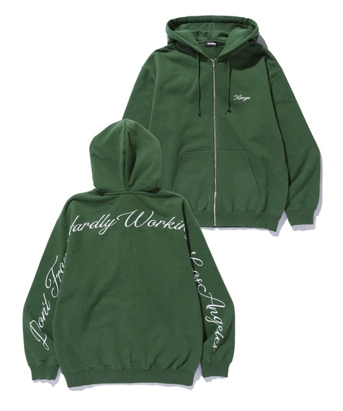 XLARGE(エクストララージ)の「【一部WEB限定】CURSIVE ZIP UP HOODED SWEATSHIRT(パーカー・メンズ・ネイビー/アッシュ/ブラック/グリーン・S/M/L/XL)」の13枚目の写真