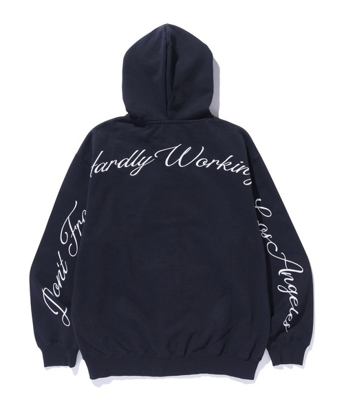 XLARGE(エクストララージ)の「【一部WEB限定】CURSIVE ZIP UP HOODED SWEATSHIRT(パーカー・メンズ・ネイビー/アッシュ/ブラック/グリーン・S/M/L/XL)」の5枚目の写真