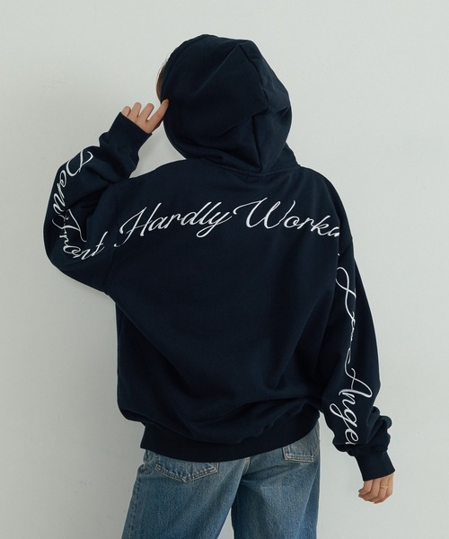 XLARGE(エクストララージ)の「【一部WEB限定】CURSIVE ZIP UP HOODED SWEATSHIRT(パーカー・メンズ・ネイビー/アッシュ/ブラック/グリーン・S/M/L/XL)」の15枚目の写真