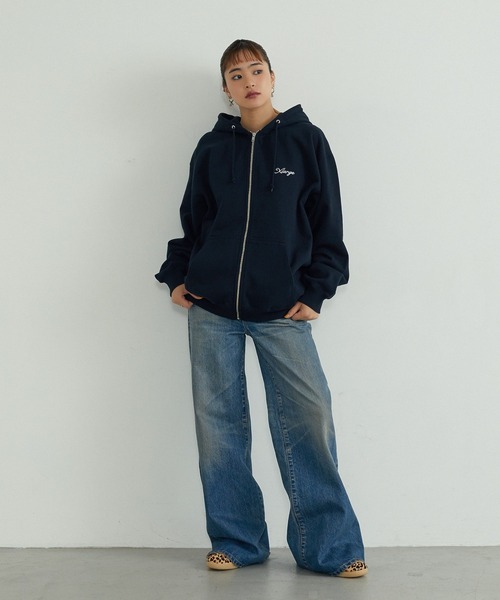 XLARGE(エクストララージ)の「【一部WEB限定】CURSIVE ZIP UP HOODED SWEATSHIRT(パーカー・メンズ・ネイビー/アッシュ/ブラック/グリーン・S/M/L/XL)」の18枚目の写真