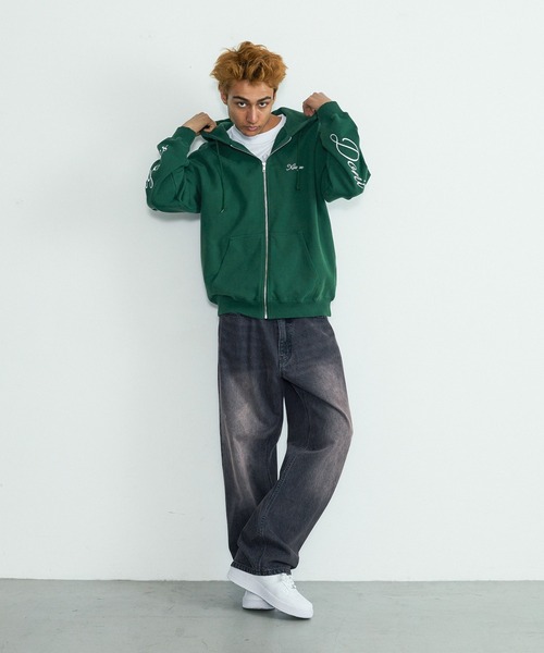 XLARGE(エクストララージ)の「【一部WEB限定】CURSIVE ZIP UP HOODED SWEATSHIRT(パーカー・メンズ・ネイビー/アッシュ/ブラック/グリーン・S/M/L/XL)」の20枚目の写真