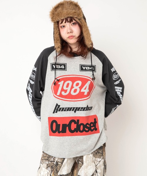 RNA（アールエヌエー）の「M2744 RNA MEDIA ラグランロンT（Tシャツ/カットソー・レディース・ブラック×ピンク/杢グレー/ホワイト×レッド・MEDIUM）」の12枚目の写真