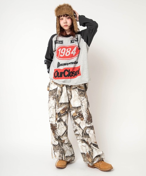 RNA（アールエヌエー）の「M2744 RNA MEDIA ラグランロンT（Tシャツ/カットソー・レディース・ブラック×ピンク/杢グレー/ホワイト×レッド・MEDIUM）」の14枚目の写真