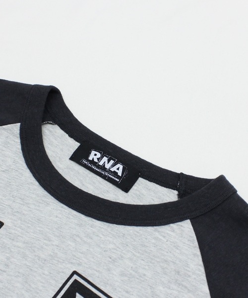 RNA（アールエヌエー）の「M2744 RNA MEDIA ラグランロンT（Tシャツ/カットソー・レディース・ブラック×ピンク/杢グレー/ホワイト×レッド・MEDIUM）」の7枚目の写真