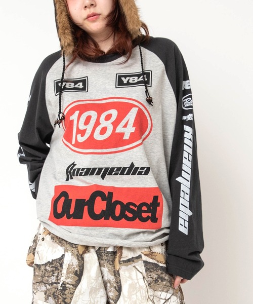 RNA（アールエヌエー）の「M2744 RNA MEDIA ラグランロンT（Tシャツ/カットソー・レディース・ブラック×ピンク/杢グレー/ホワイト×レッド・MEDIUM）」の9枚目の写真