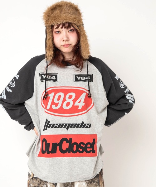 RNA（アールエヌエー）の「M2744 RNA MEDIA ラグランロンT（Tシャツ/カットソー・レディース・ブラック×ピンク/杢グレー/ホワイト×レッド・MEDIUM）」の10枚目の写真