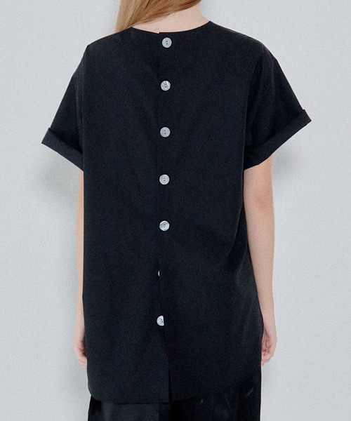 LE CIEL BLEU(ルシェルブルー)の「ショートスリーブシャツトップ / Short Sleeve Shirt Top(シャツ/ブラウス・レディース・ネイビー/ブラック/オフホワイト・36)」の13枚目の写真