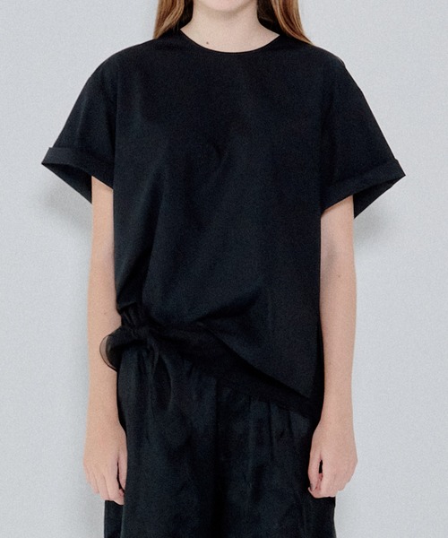 LE CIEL BLEU(ルシェルブルー)の「ショートスリーブシャツトップ / Short Sleeve Shirt Top(シャツ/ブラウス・レディース・ネイビー/ブラック/オフホワイト・36)」の12枚目の写真