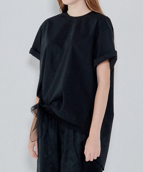 LE CIEL BLEU(ルシェルブルー)の「ショートスリーブシャツトップ / Short Sleeve Shirt Top(シャツ/ブラウス・レディース・ネイビー/ブラック/オフホワイト・36)」の10枚目の写真