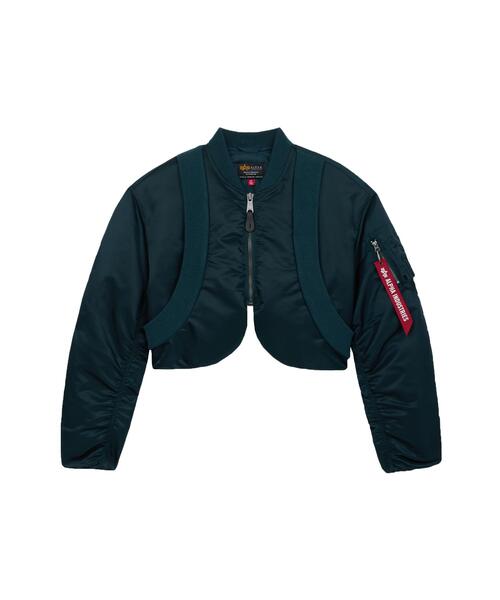 Alpha Industries(アルファインダストリーズ)の「Alpha Industries/アルファインダストリーズ/WOMENS MA-1 OVERSIZED FIT FLIGHT JACKET/ウィメンズMA-1 オーバーサイズフィット フライトジャケット(MA-1・レディース・ブラック/ブラウン/インディゴブルー・S/M/XS)」の3枚目の写真