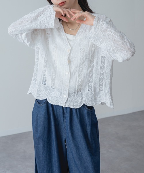 refinedworks(リファインドワークス)の「【refinedworks】大人可愛い ショート 丈 レース ブラウス(シャツ/ブラウス・レディース・アイボリー/ホワイト・FREE)」の20枚目の写真