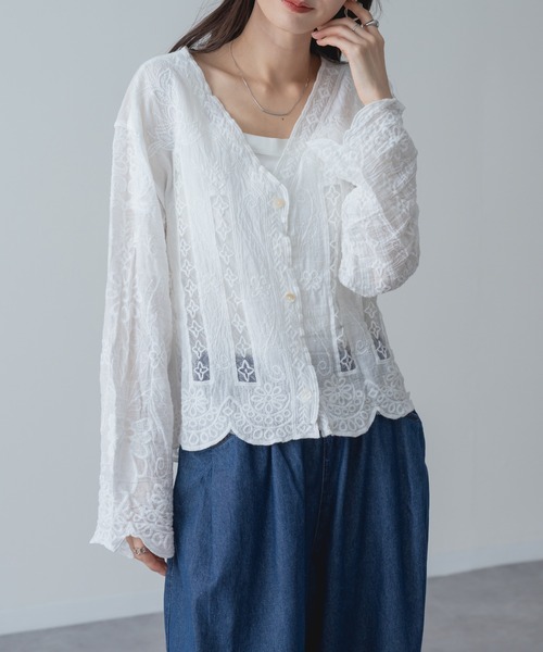 refinedworks(リファインドワークス)の「【refinedworks】大人可愛い ショート 丈 レース ブラウス(シャツ/ブラウス・レディース・アイボリー/ホワイト・FREE)」の22枚目の写真