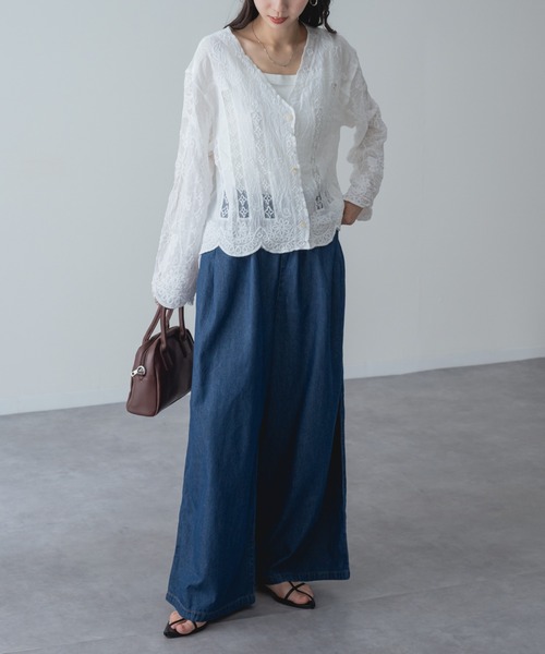 refinedworks(リファインドワークス)の「【refinedworks】大人可愛い ショート 丈 レース ブラウス(シャツ/ブラウス・レディース・アイボリー/ホワイト・FREE)」の8枚目の写真