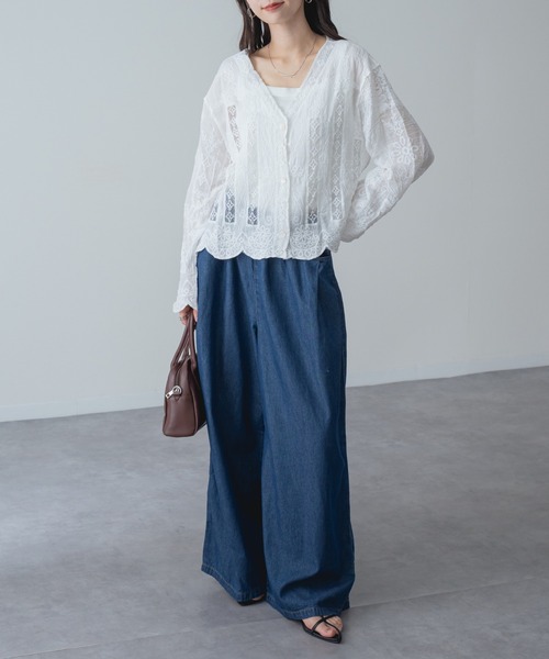 refinedworks(リファインドワークス)の「【refinedworks】大人可愛い ショート 丈 レース ブラウス(シャツ/ブラウス・レディース・アイボリー/ホワイト・FREE)」の13枚目の写真