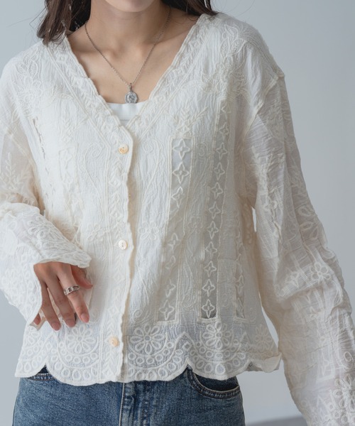 refinedworks(リファインドワークス)の「【refinedworks】大人可愛い ショート 丈 レース ブラウス(シャツ/ブラウス・レディース・アイボリー/ホワイト・FREE)」の19枚目の写真