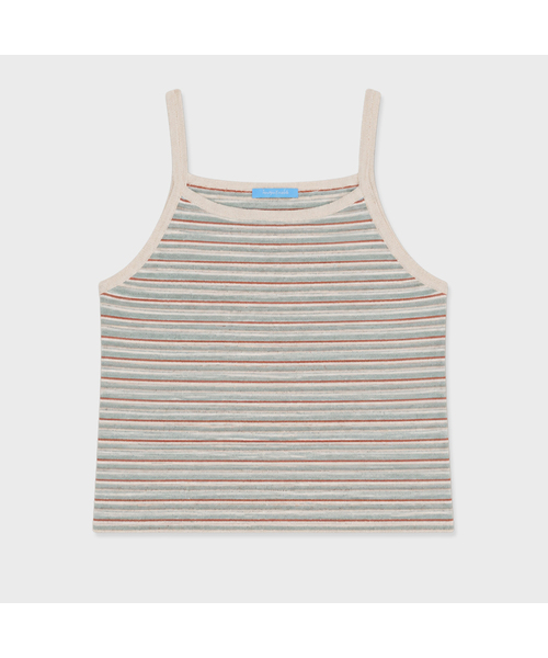 INEE(イニ)の「ボノストライプノースリーブニットトップ - ミント、グレー、ブラック(Tシャツ/カットソー・レディース・ブラック/ミント/グレー・FREE)」の1枚目の写真