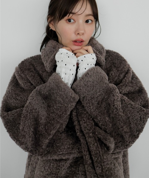 AMUU. PRECIEUSE(アムープレシューズ)の「2wayラビットファーブルゾン(ブルゾン・レディース・ブラウン/チャコールグレー/アイボリー・FREE)」の16枚目の写真