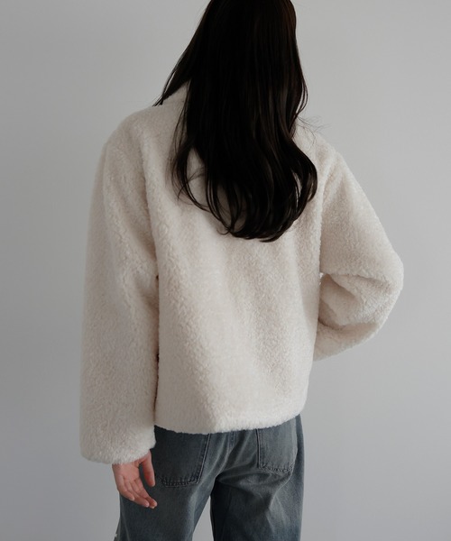 AMUU. PRECIEUSE(アムープレシューズ)の「2wayラビットファーブルゾン(ブルゾン・レディース・ブラウン/チャコールグレー/アイボリー・FREE)」の7枚目の写真